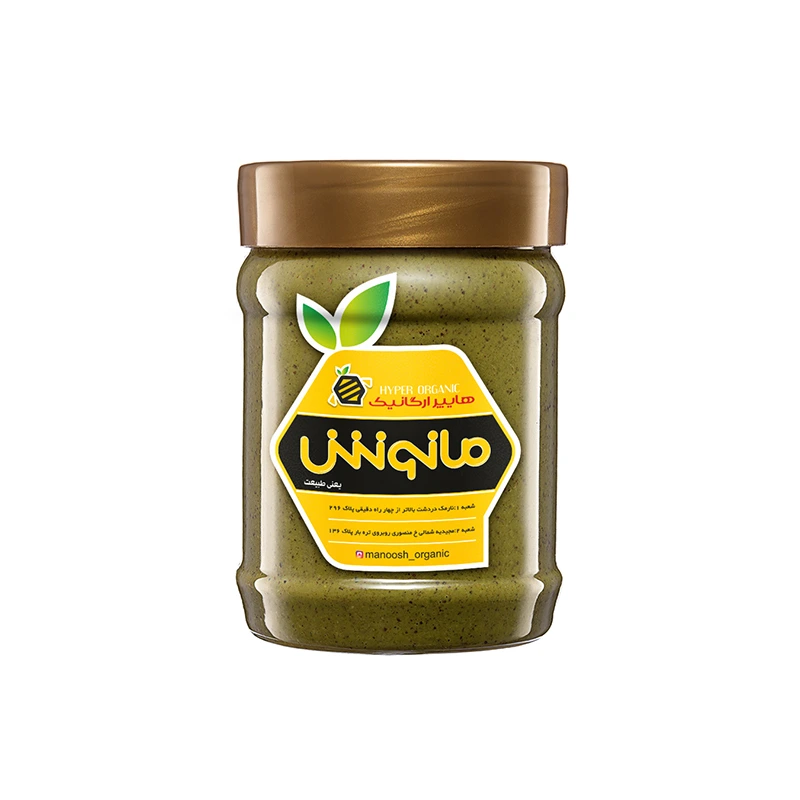 کره پسته خالص درجه یک مانوش حجم 350 گرم کره پسته خالص درجه یک مانوش حجم 350 گرم