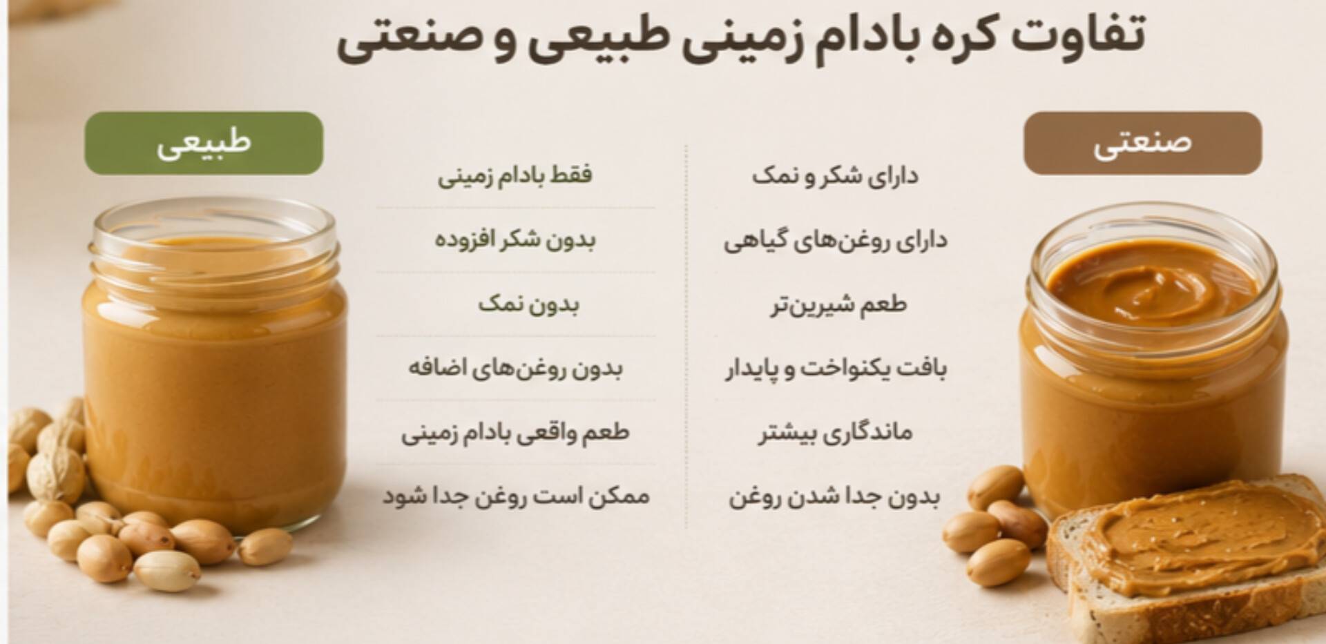 کره بادام زمینی طبیعی چیست